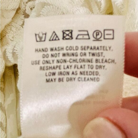 Anthropologie Embroidered Tulle Tunic By Vanessa Virginia, Ivory Top size 2 - Picture 11 of 15